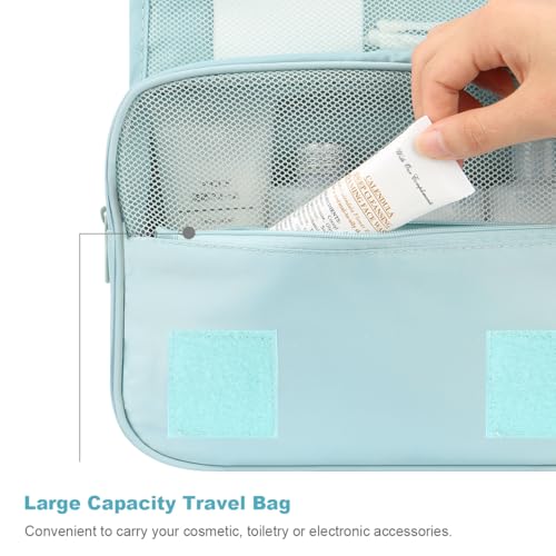 Mossio Large Hanging Toiletry & Makeup Bag - Light Pink Travel Organizer with Hook