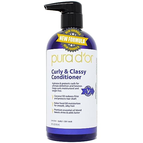 PURA D'OR Curly & Classy Hydrating Conditioner, 16oz - Frizz Control