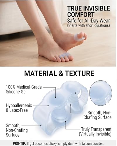Silicone Toe Separators for Bunion Relief - 3-Pair Value Pack