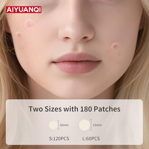 AIYUANQI Large & Small Pimple Patches 180ct with Salicylic Acid & Tea Tree, Hydrocolloid Acne Patches for Spot Concealment