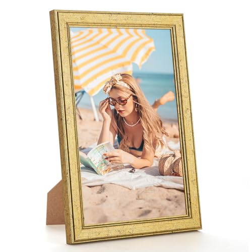5x8 Gold Wooden Picture Frame - Elegant Rustic Design