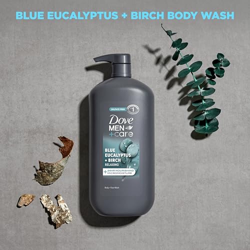 Dove Men+Care Body and Face Wash - Blue Eucalyptus + Birch, 30 oz
