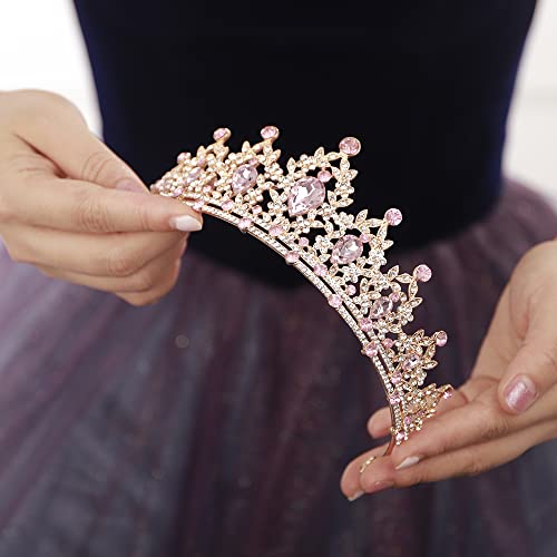 JWICOS Crystal Tiara Crown for Women & Girls - Wedding & Prom Hair Accessory