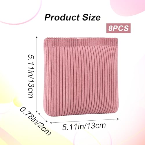 MAQUITA 8-Piece Corduroy Makeup Bag Set - Portable Cosmetic Pouches