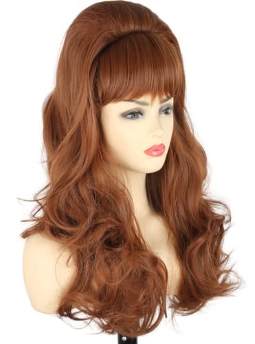 Topcosplay Light Brown Long Wave Wig - 1950s-1980s Style