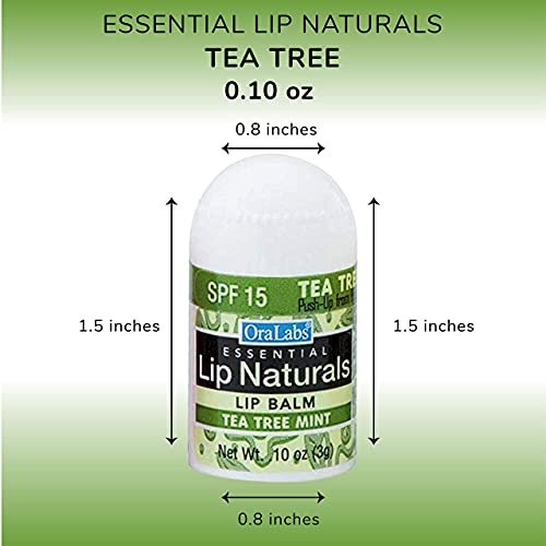 Lip Naturals Mini Tea Tree Balm SPF 15 - USA Made with Coconut & Peppermint (12-count)