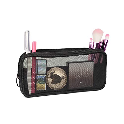 Patu Medium Mesh Travel Toiletry Bag Set of 2 - Black