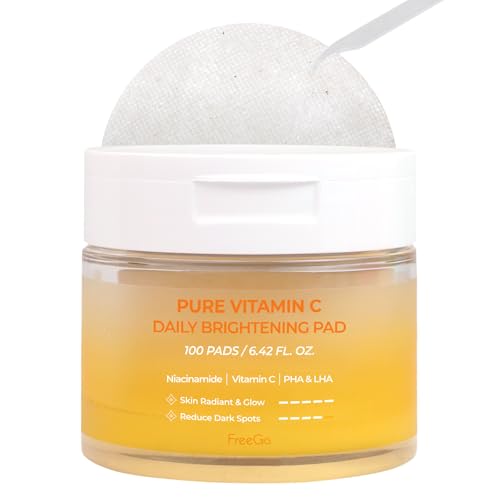 FreeGo Pure Vitamin C Brightening Daily Pads - K-Beauty Skin Toner for Hyperpigmentation