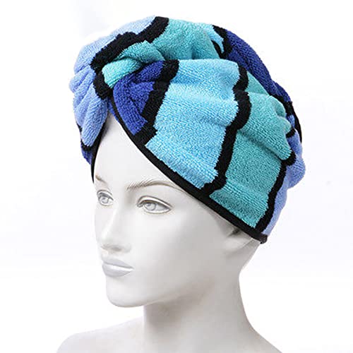 Anller 2-Pack 100% Cotton Hair Towel Wrap with Button for Fast Drying