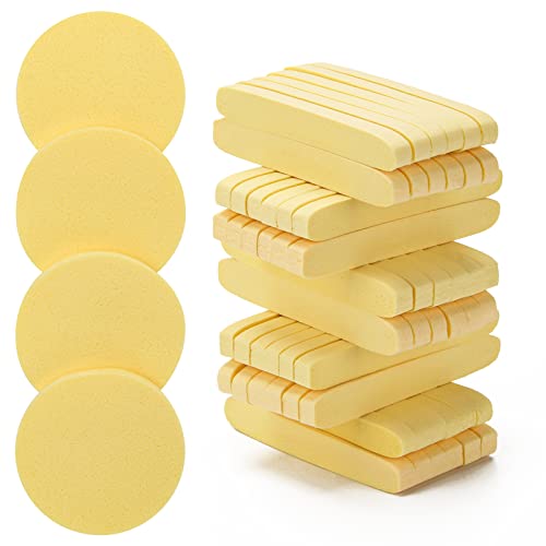 Yellow Compressed Facial Sponge for Cleansing & Exfoliating - Luxiv 120P