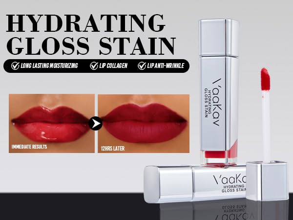 Long-Lasting Waterproof Lip Stain - Hydrating Oil Tint for Soft, Plump Lips | Glossy Finish (03 Cherry Juicy)