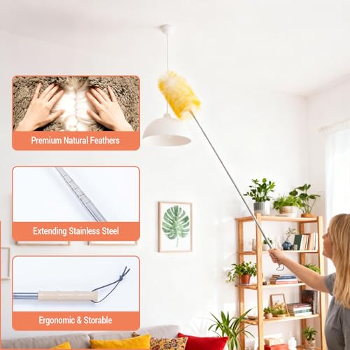 Cede noo Extendable Lambswool Duster - 22-55 Inch Flexible Head