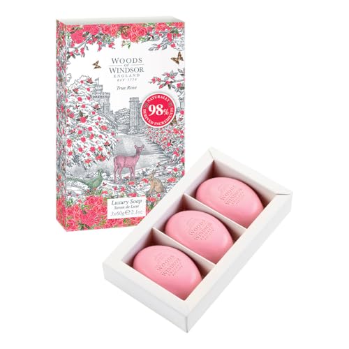 Woods of Windsor True Rose Shea Butter Soap Bars - 3 Pack
