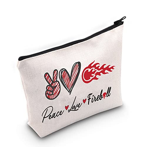 WZMPA Whisky Cosmetic Bag - Peace Fire Zipper Pouch for Women