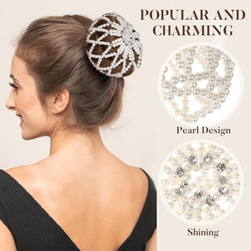 Beaupretty Pearl Hair Snood - Decorative Ballet Bun Hairnet for Dancers