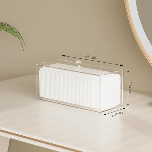 Acrylic Clean Pad Storage Box with Lid - Horizontal Organizer for Vanity