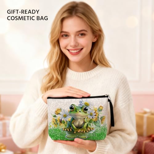 Cute Frog Makeup Bag - Multicolor Frog Gifts for Women Travel Cosmetic Bag