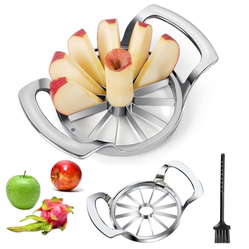 Stainless Steel Apple Slicer - 12 Slice Corer with Cleaning Brush