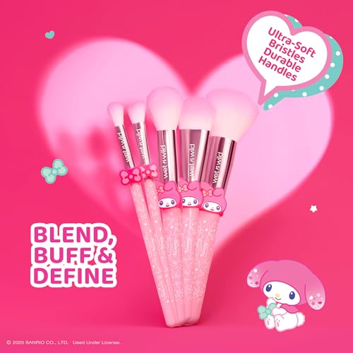 wet n wild My Melody & Kuromi 5-Piece Makeup Brush Set - Multicolor