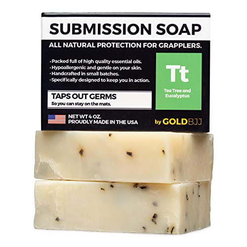 Gold BJJ Submission Soap Classic Tea Tree - 2-Pack Natural Bar for Jiu Jitsu & MMA