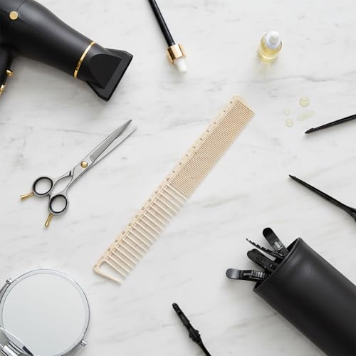 Professional Hair Cutting Combs Set - 2 Anti-Static Barber Combs with Ruler Measurements
