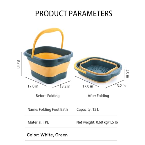 Collapsible Foot Spa Massager for Dry Cracked Feet – Green