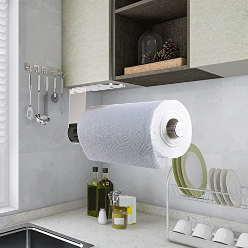 Self-Adhesive Under Cabinet Paper Towel Holder - Brushed Nickel Stainless Steel