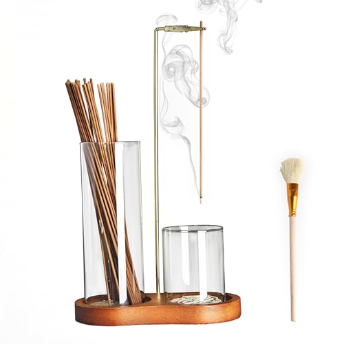 2-in-1 Incense Holder with Glass Ash Catcher for Yoga & Meditation
