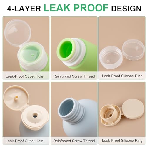 KOUWICH Travel Bottles Set - 25 Leak-Proof Refillable Toiletry Containers for TSA Travel