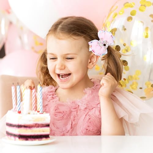 5th Girl Birthday Hair Bow Clips 2-Pack Glitter Pink Celebrate Kids & Teens