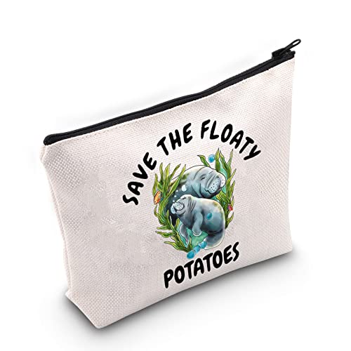 Save The Floaty Potatoes Manatee Makeup Bag - G2TUP Travel Pouch