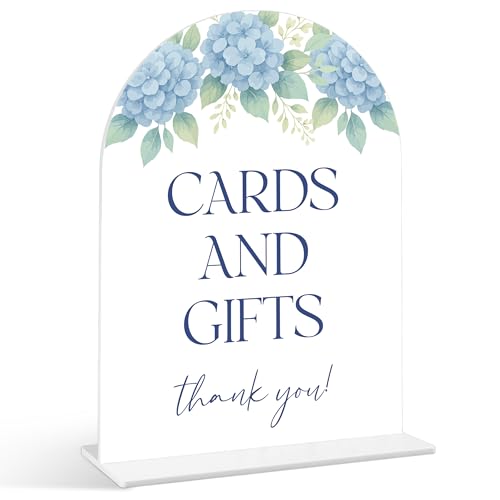 Dusty Blue Bridal Shower Sign - 6" x 8" Acrylic Table Decor
