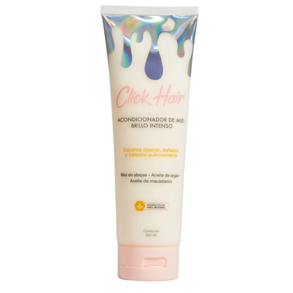 Click Hair Honey Shampoo & Conditioner Set | Intense Shine, 300ml Each, Plus Honey Mask & Perfume, 5 Pack