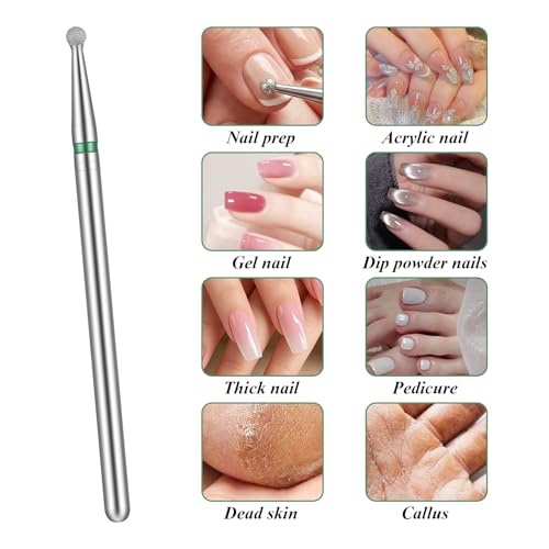 10-Piece Stainless Steel Cuticle Drill Bit Set for Nail Care