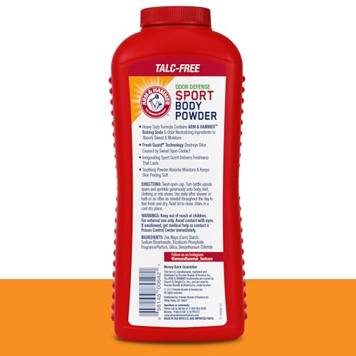 Arm & Hammer Sport Body Powder, 12 Ounce - Talc & Aluminum Free