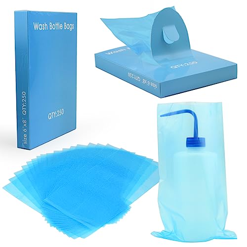 Denergy 250pcs Disposable Tattoo Wash Bottle Bags, 150mm x 260mm