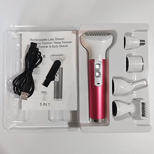 5-in-1 Women's Electric Razor Set - Painless Body & Facial Hair Removal