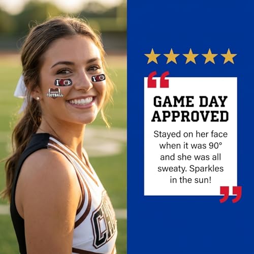 Anderson's I Love Football Eyeblack and Body Decal Set - 10 Piece Kit