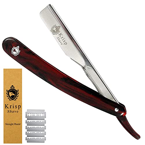 Krisp Beauty Classic Straight Edge Barber Razor Kit with 10 Blades