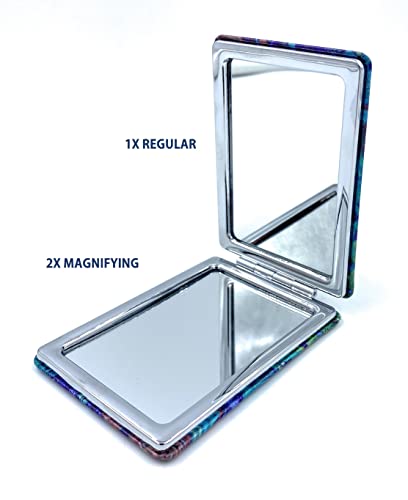 Portable Foldable Rectangular Mirror with Van Gogh Art Print