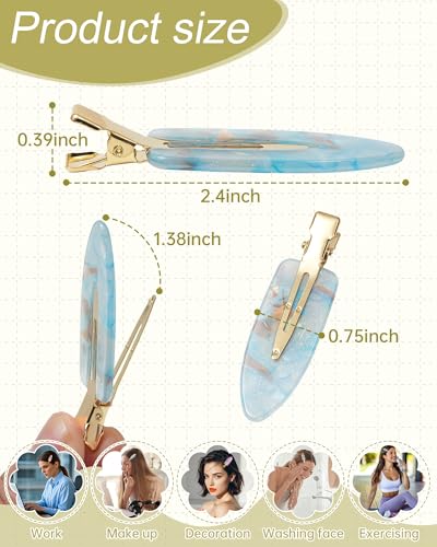 Mesovor 8 Pack No Crease Hair Clips for Women, Non-Slip & Durable