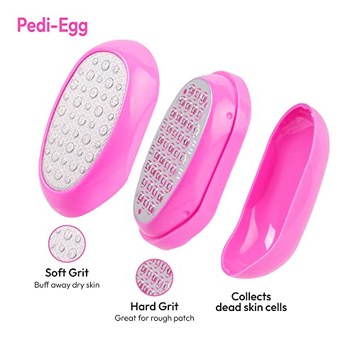 Red by Kiss Ped Egg 2-in-1 Stainless Steel Foot File for Calluses & Cracked Heels