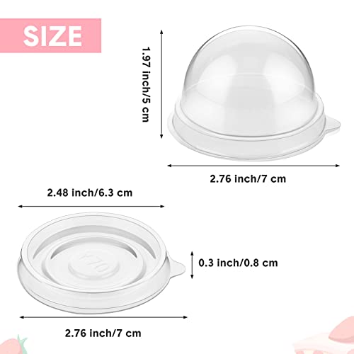 Patelai 50 Pcs Mini Cupcake Containers with Dome Lids