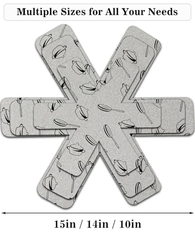 Pot and Pan Protectors Set - 12 Anti-Slip Dividers in 3 Sizes