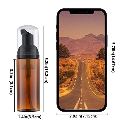 2 Oz Amber Foam Pump Bottle - 12PCS Travel Soap Dispenser