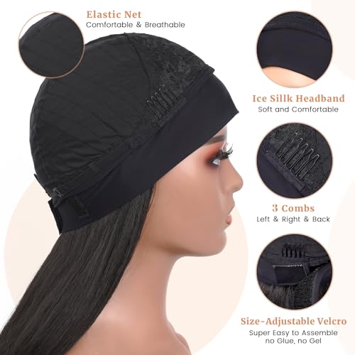 Marshey 22 Inch Wavy Headband Wig in Highlight Orange Brown - Glueless Body Wave Wig for Black Women