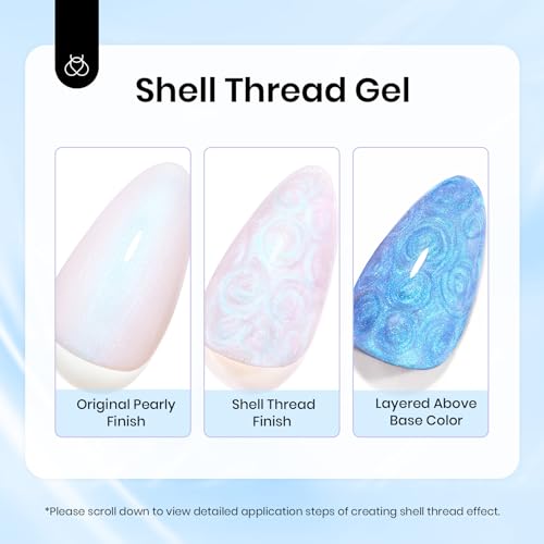 Beetles Pearl Gel Nail Polish Swirling Clouds 15ML - Pearl White & Shimmer