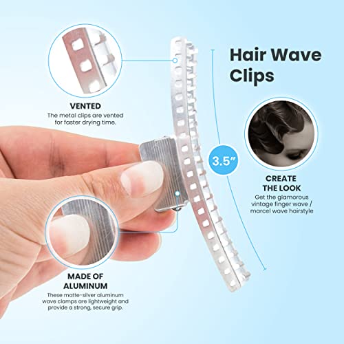 3.5" Hair Wave Clips - 10 Pack - Aluminum Fingerwave Clips