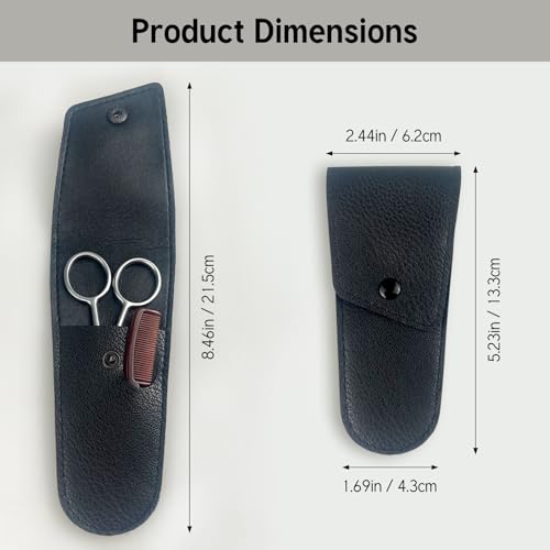 Precision Mustache Grooming Set with Scissors & Comb - Travel Kit