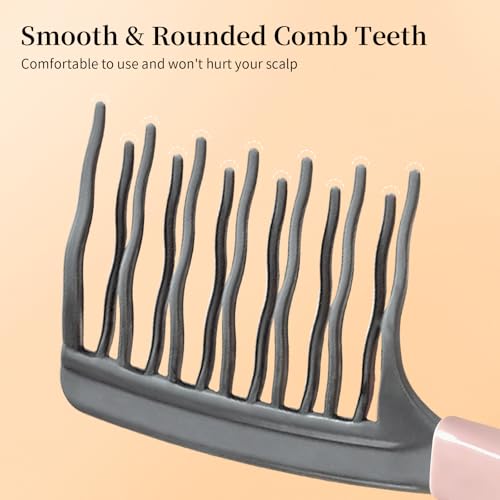 Wide Tooth Comb for Curly Hair - Detangling Wavy Tooth Comb